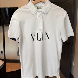 Valentino White Polo Shirt with Black Logo